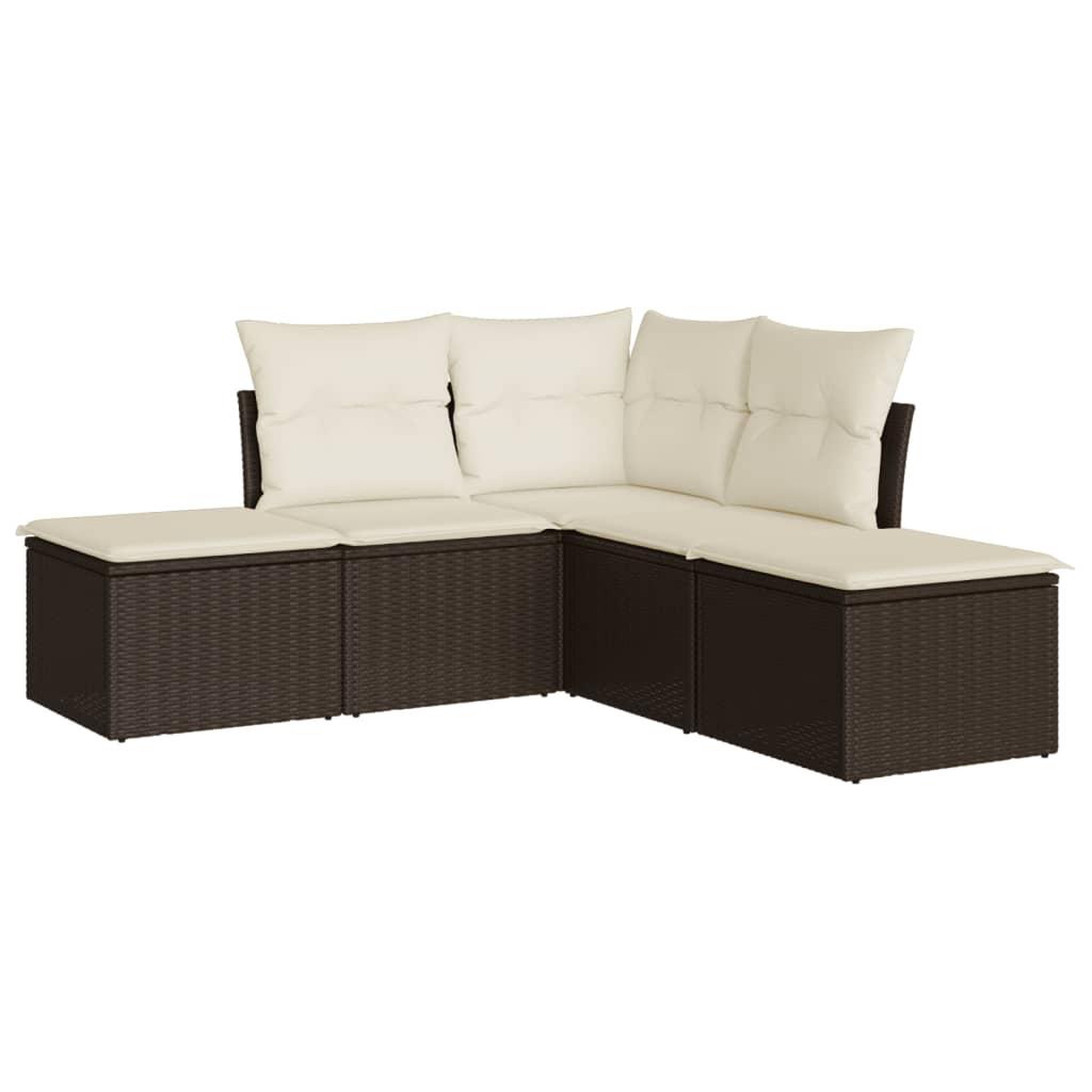Voir la diapositive 2 : VIDAXL Salon de jardin avec coussins 5 pcs marron resine tressee