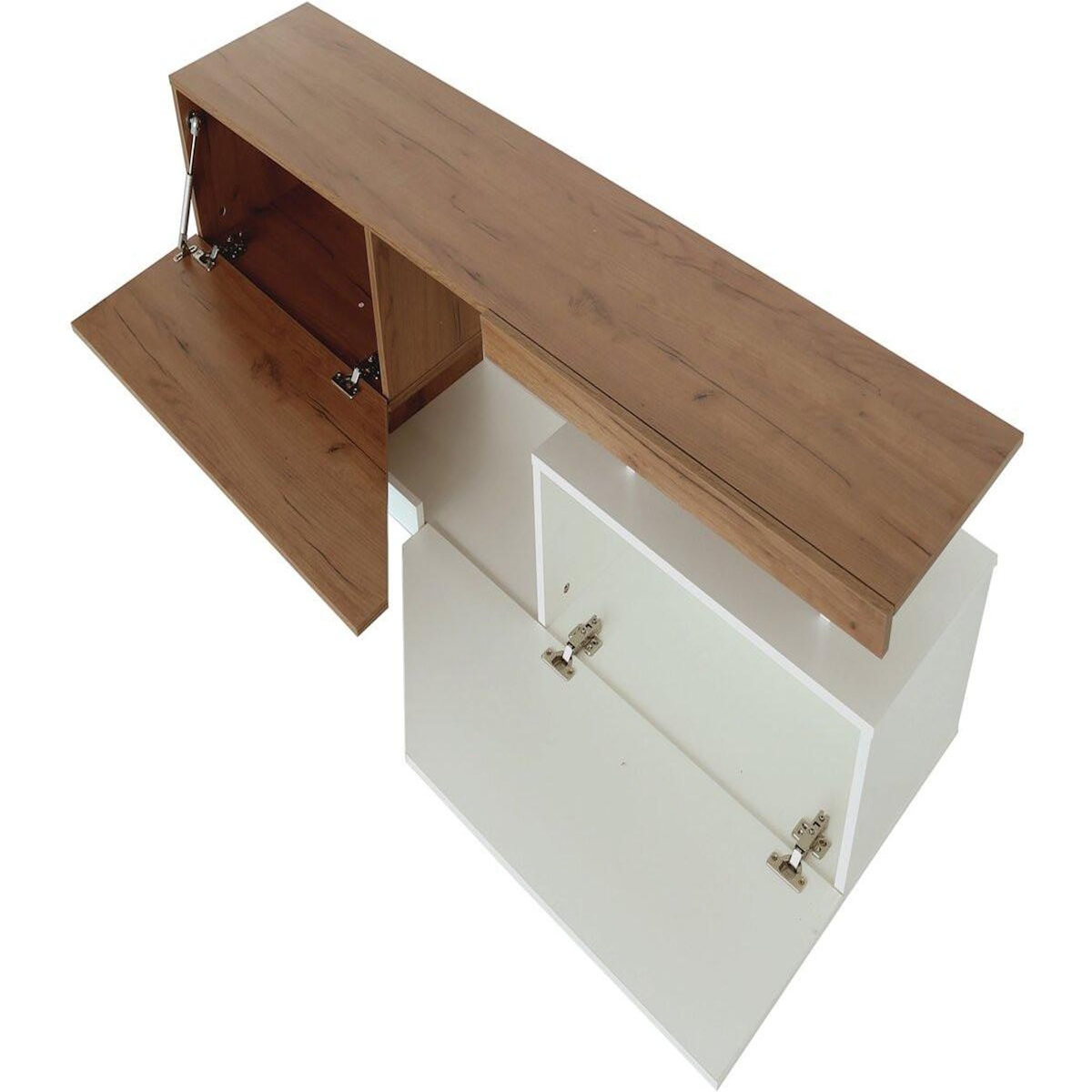 Habitat et Jardin Meuble TV  Ceelias  - 160 x 46 x 35 cm - Blanc/Marron Foncé