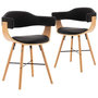 Voir la diapositive 2 : VIDAXL Chaises a manger lot de 2 noir similicuir et bois courbe
