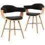 Voir la diapositive 2 : VIDAXL Chaises a manger lot de 2 noir similicuir et bois courbe