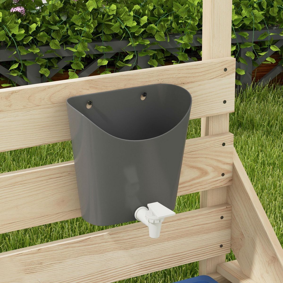 OUTSUNNY Bac à sable bateau de pirate en bois avec jeu de cuisine et 6 accessoires