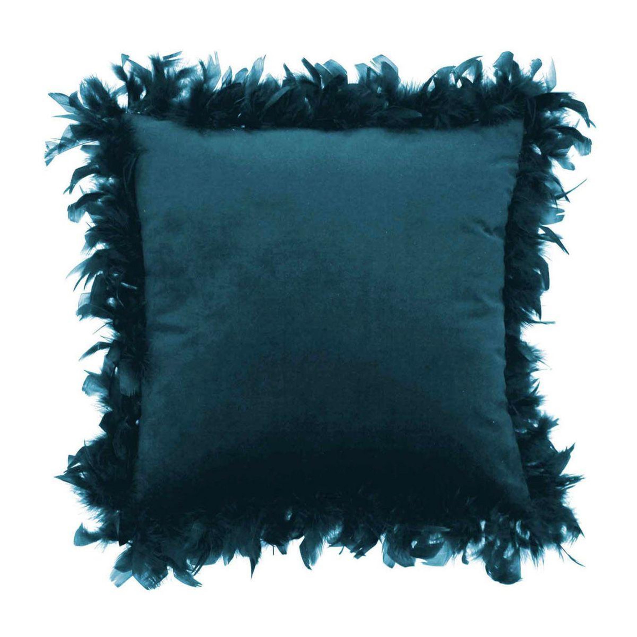 Douceur d'Intérieur Coussin déco à plumes  marlène  40x40cm bleu
