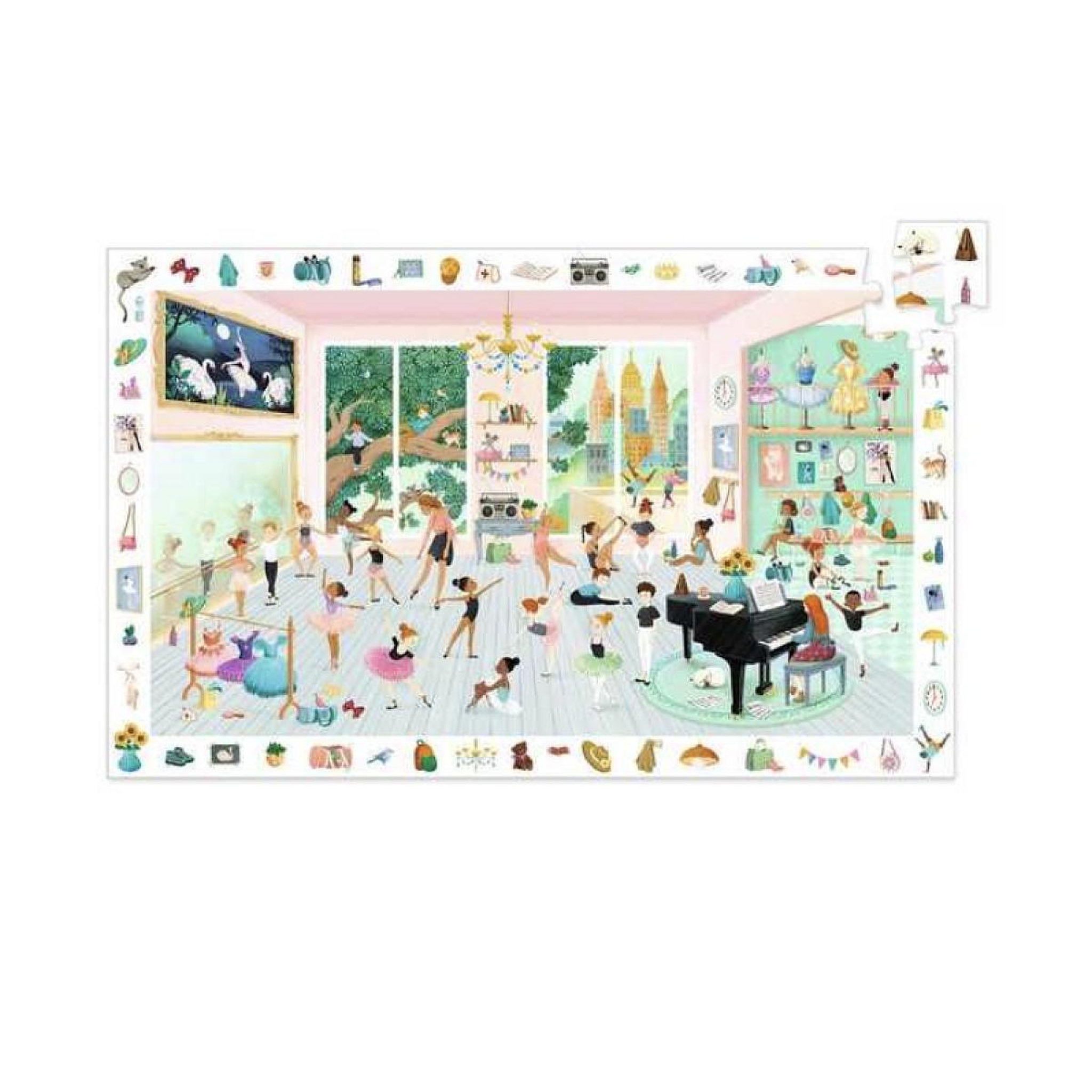 Voir la diapositive 2 : Djeco Puzzle d observation 100pcs - L ecole de danse