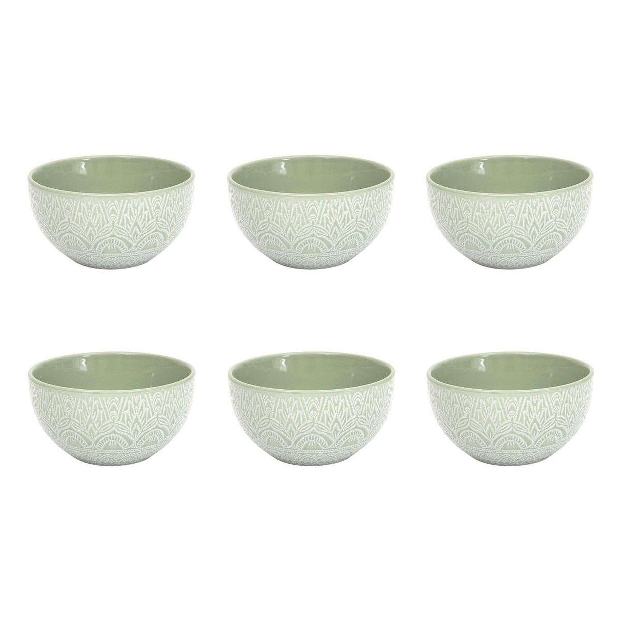 The Home Deco Factory Lot de 6 bols  sahara  65cl vert