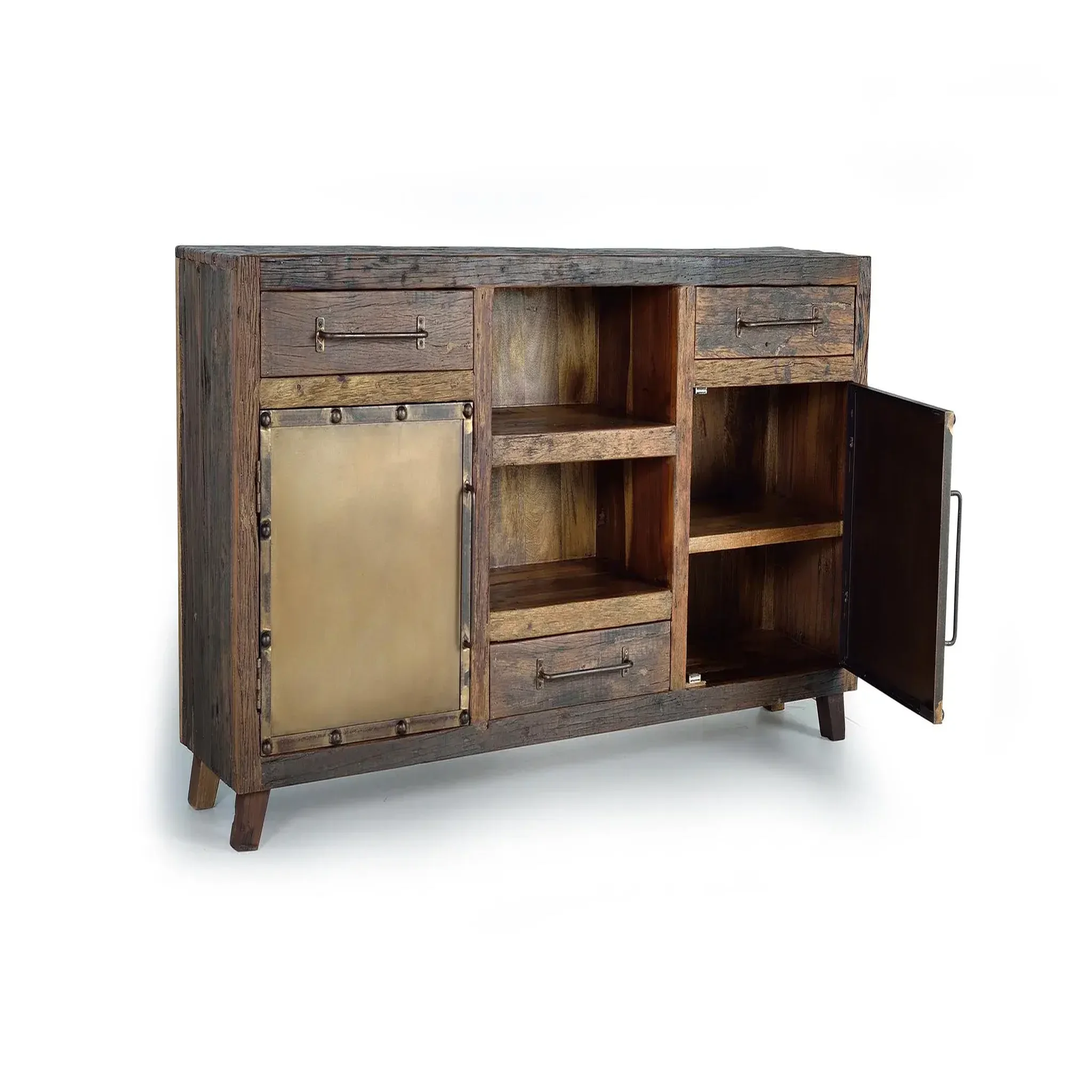 Voir la diapositive 3 : GINER Y COLOMER SL Buffet en bois récupéré de traverses de chemin de fer 180cm style industriel vintage
