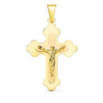 L'ATELIER D'AZUR Pendentif  - Médaille Christ sur la Croix Or 18 Carats 750/000 Jaune - Chaine Offerte