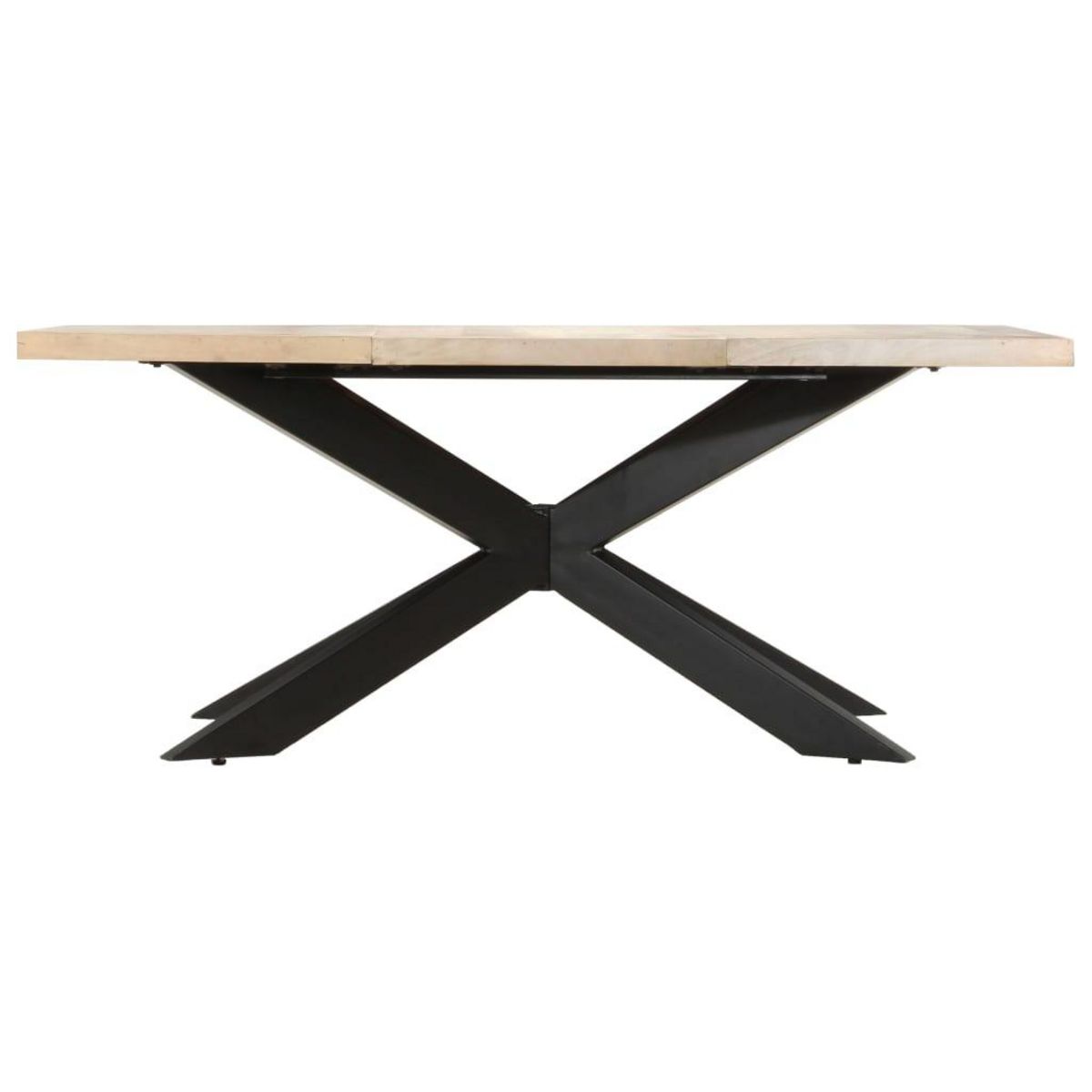 VIDAXL Table a dîner 180x90x76 cm Bois de manguier massif blanchi