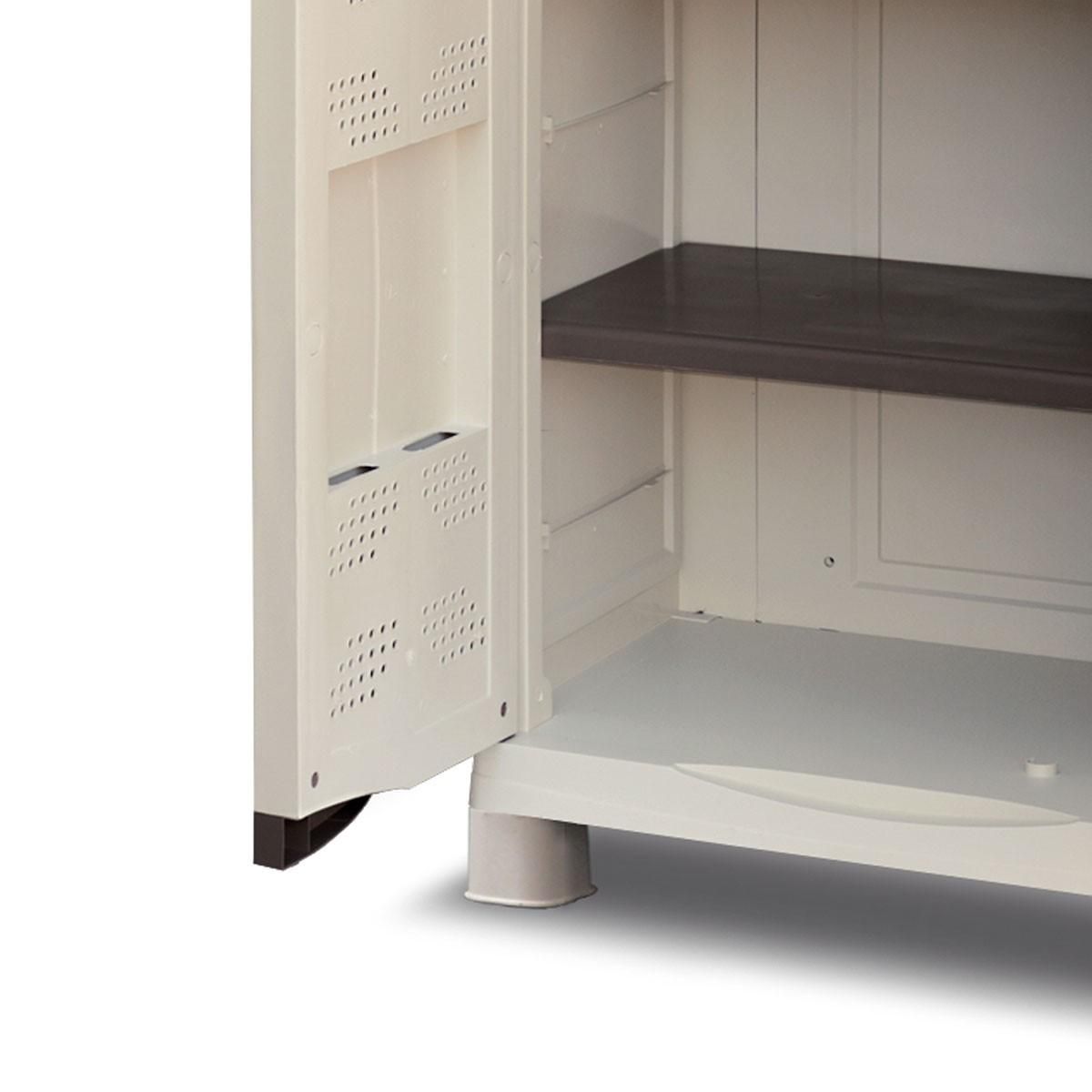 INTEC Armoire de rangement 2 portes 4 Etagères 70 x 47 x 184cm 4 pieds Charge 100kg max INTEC