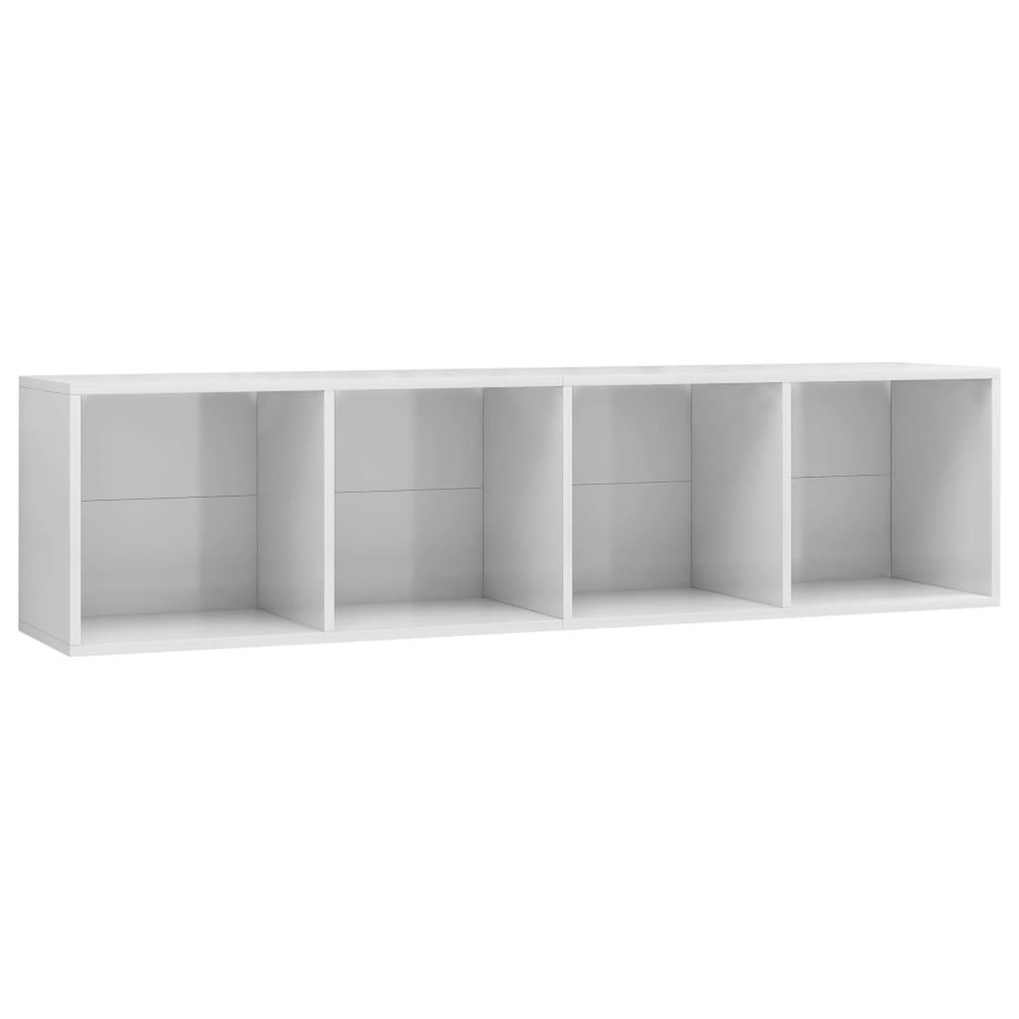 Voir la diapositive 2 : VIDAXL Bibliotheque/Meuble TV Blanc brillant 143x30x36 cm
