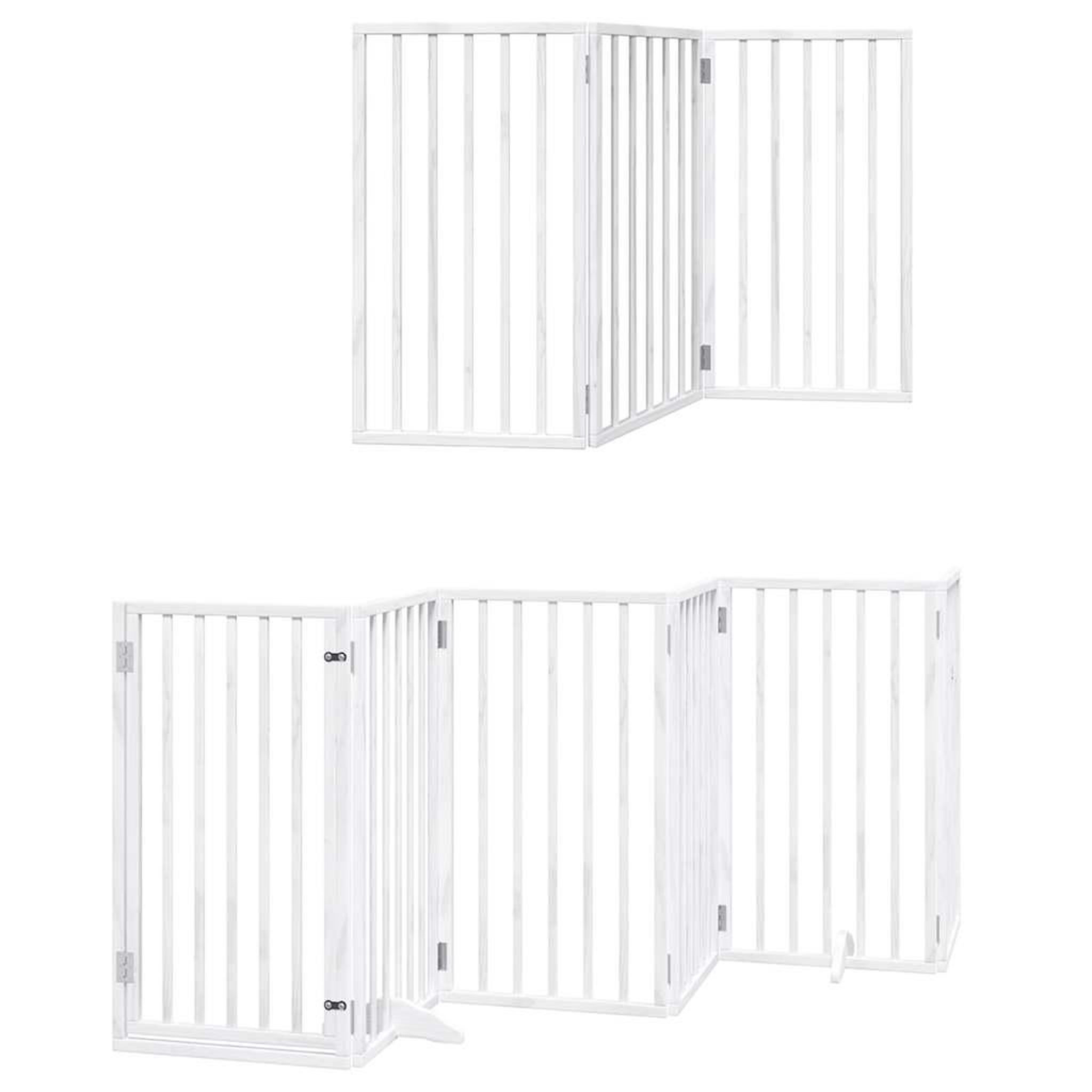 Voir la diapositive 3 : VIDAXL Barriere pour chien porte pliable 12 panneaux bois de peuplier