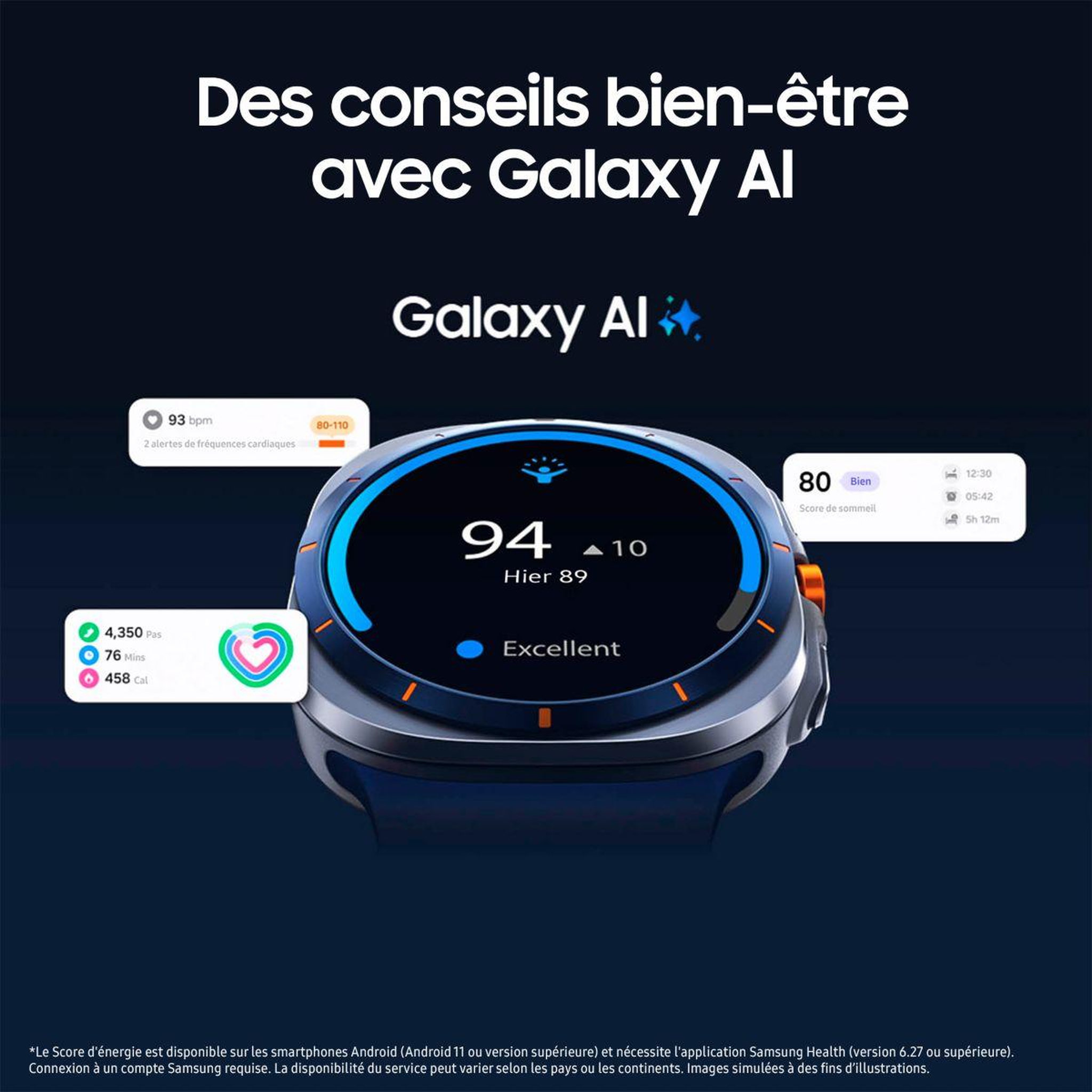 Voir la diapositive 4 : Samsung Montre connectée galaxy watch ultra 2025 gris titane