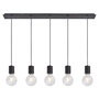Voir la diapositive 2 : GLOBO Suspension design métal Hermine - 5 Ampoules - Noir