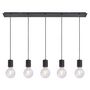Voir la diapositive 2 : GLOBO Suspension design métal Hermine - 5 Ampoules - Noir