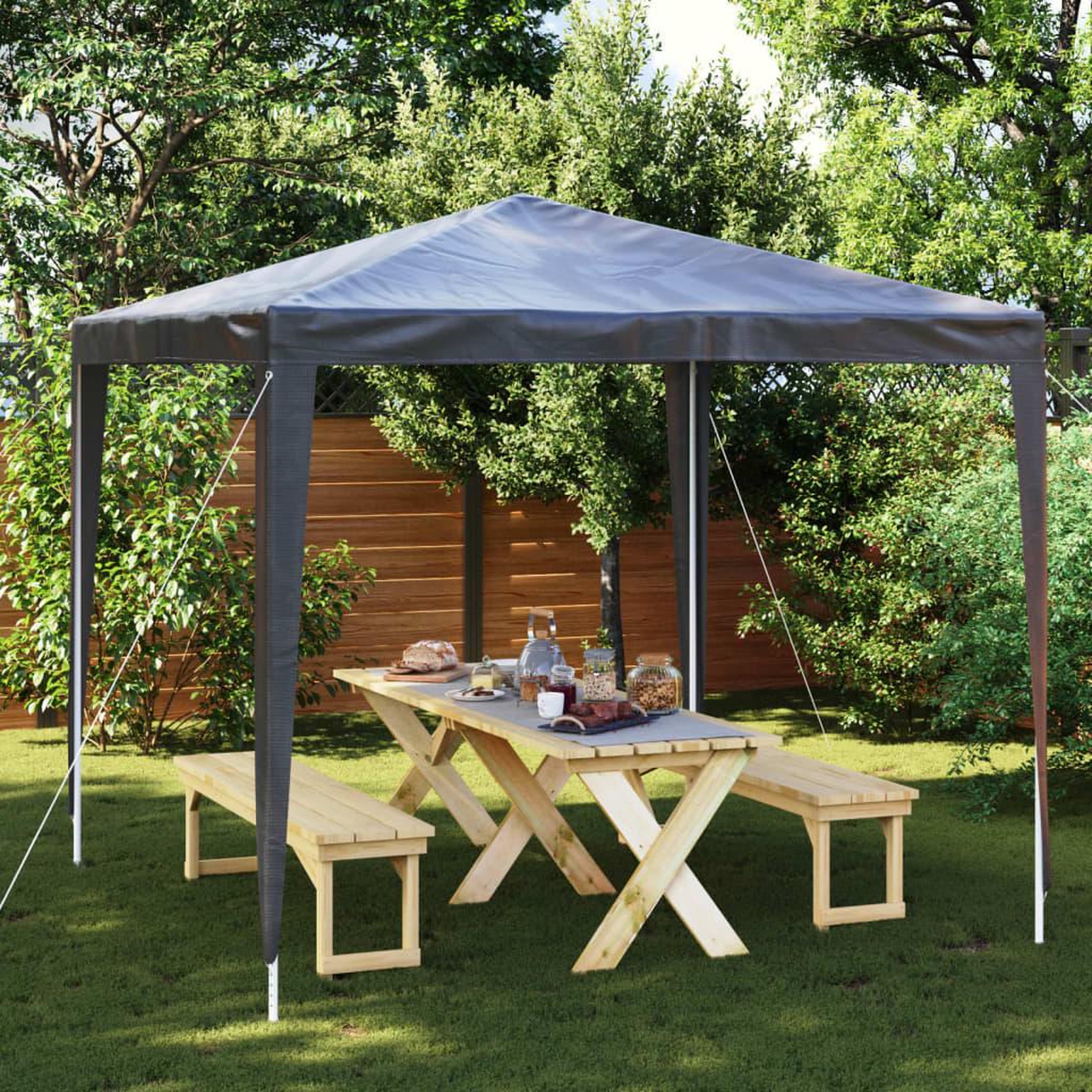 Voir la diapositive 1 : VIDAXL Tente de reception professionnelle 2,5x2,5 m Anthracite 90 g/m^2