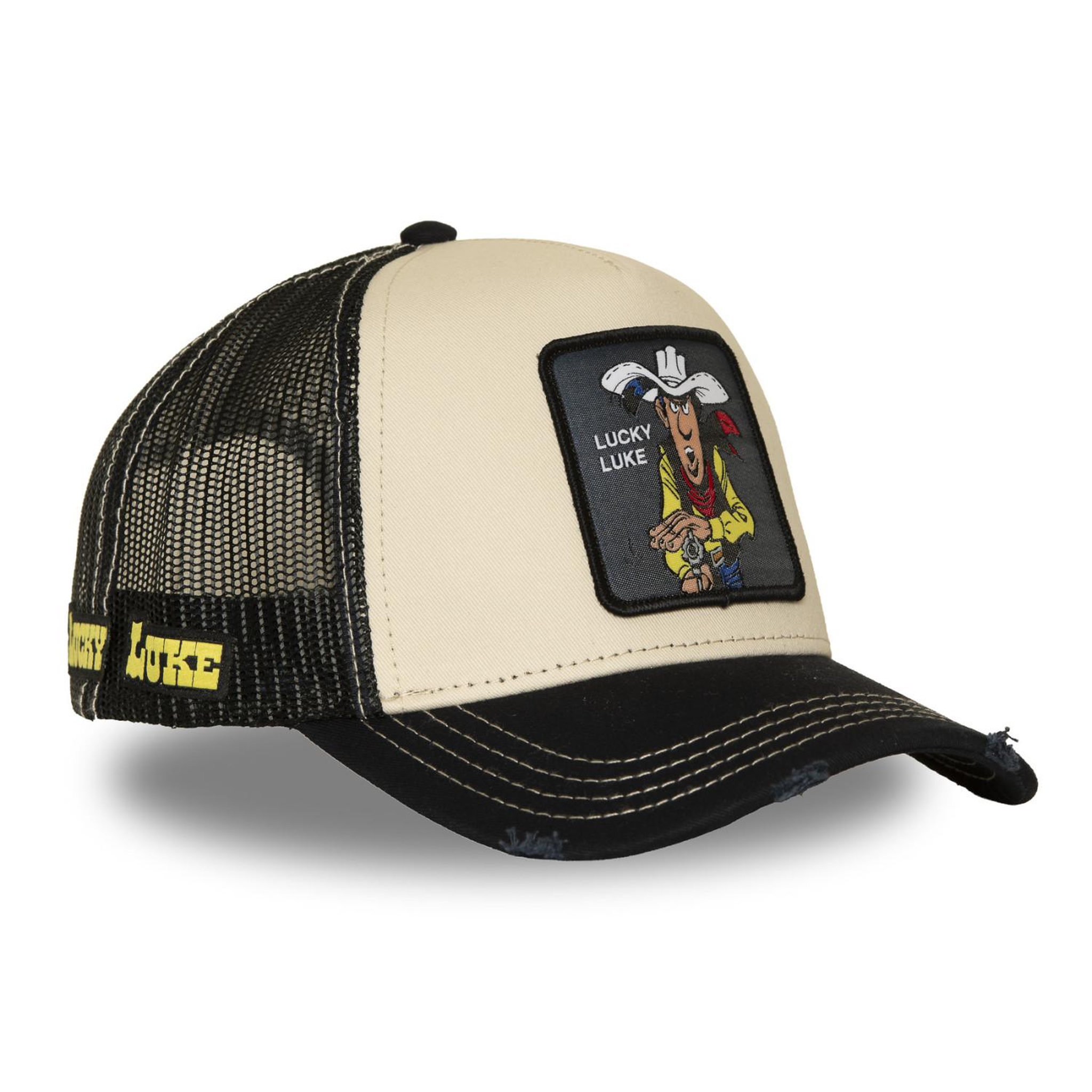 Voir la diapositive 4 : CAPSLAB Casquette trucker premium filet et patch lucky luke cowboy