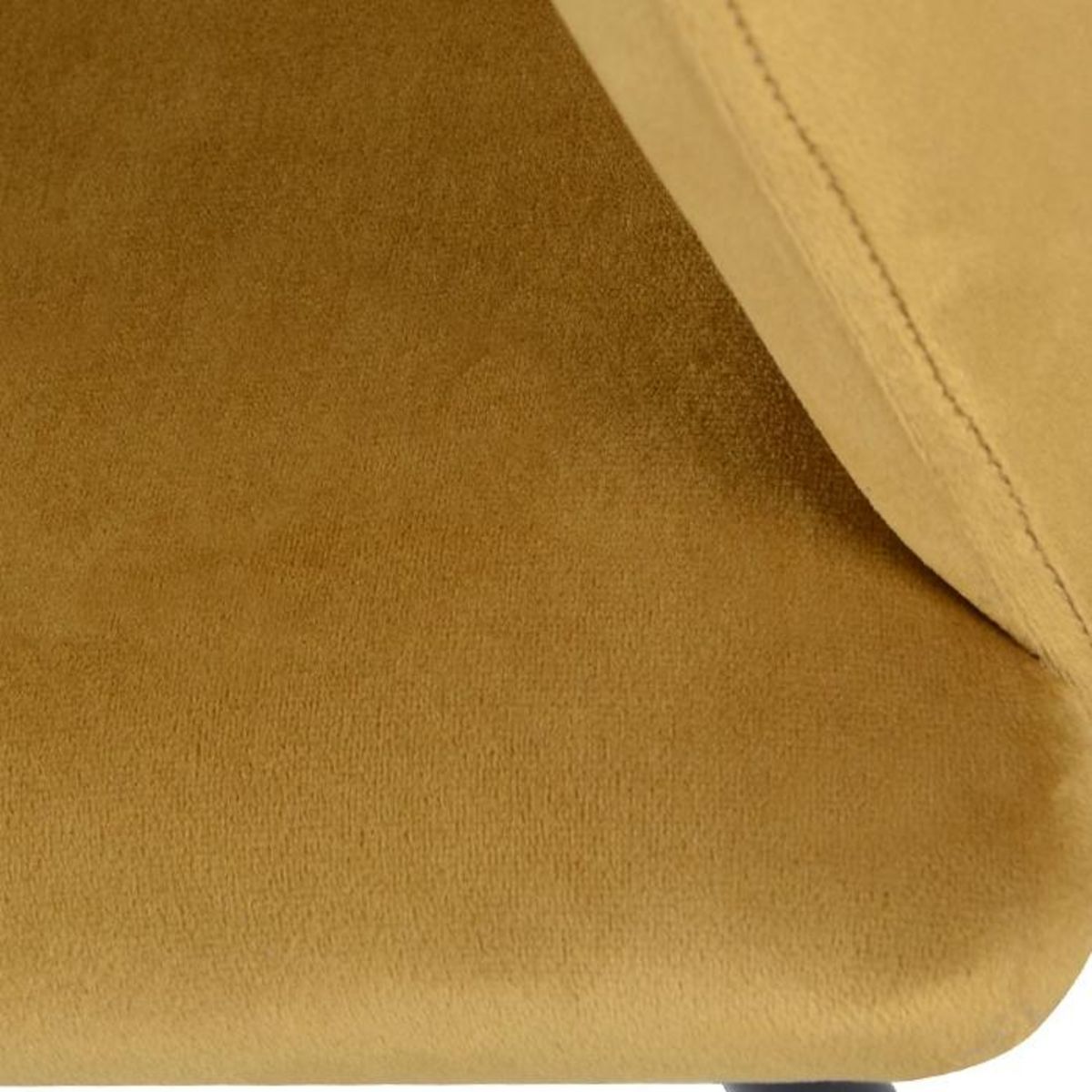 Rendez vous déco Fauteuil jaune moutarde en velours et pieds en métal noir - Glam