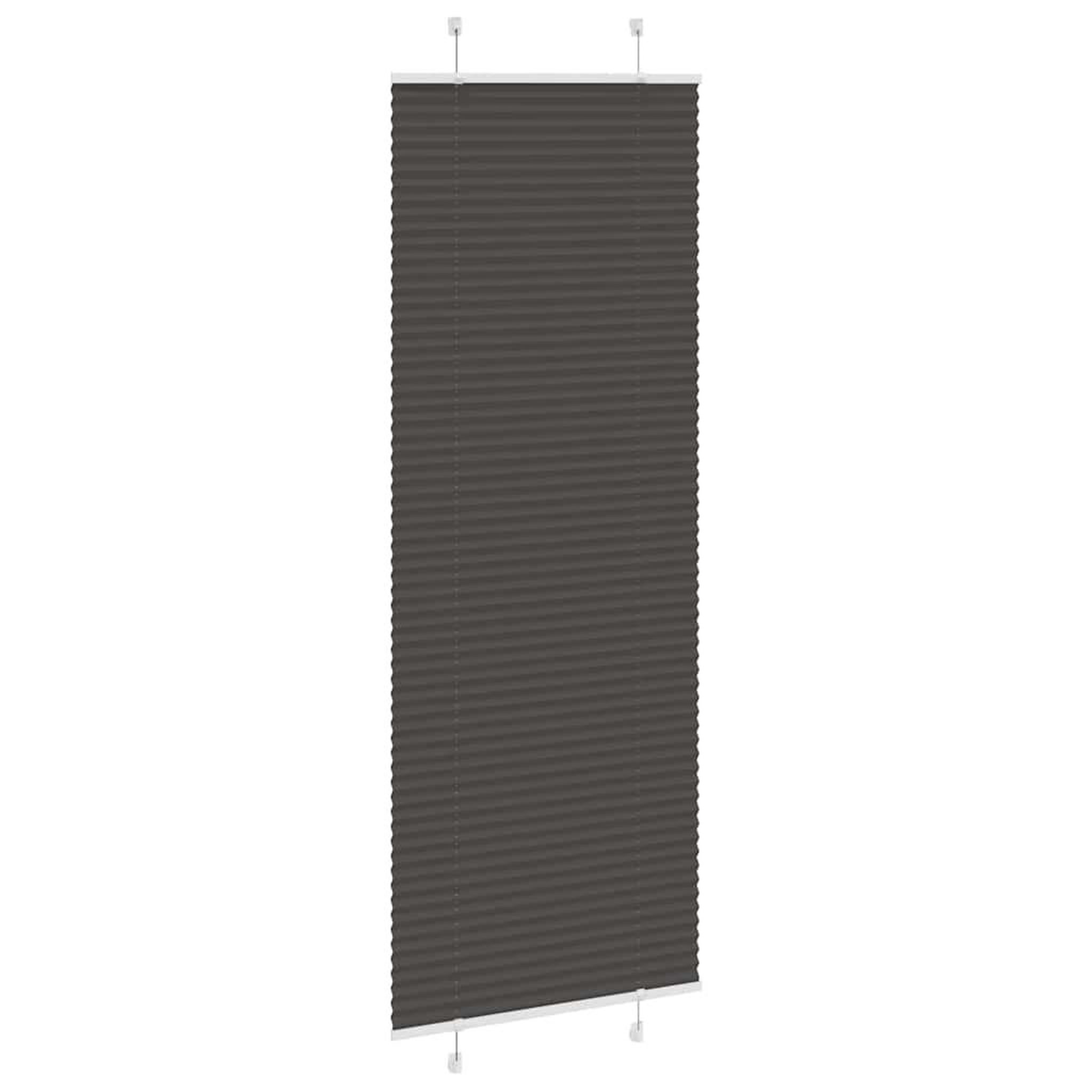 Voir la diapositive 3 : VIDAXL Store plisse noir 75x200 cm largeur du tissu 74,4 cm polyester