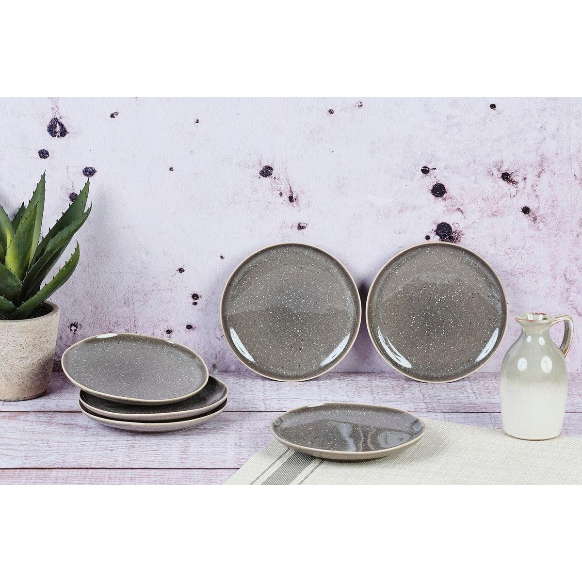 BJORN Assiette STELLAR Ø18cm - 6 pièces - Gris béton