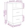 Voir la diapositive 6 : VIDAXL Table de chevet avec 2 tiroirs gris beton 36x36x68 cm