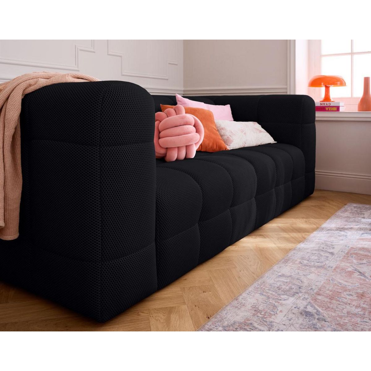 LISA DESIGN Suzano - canapé 3 places - en tissu mailles 3d