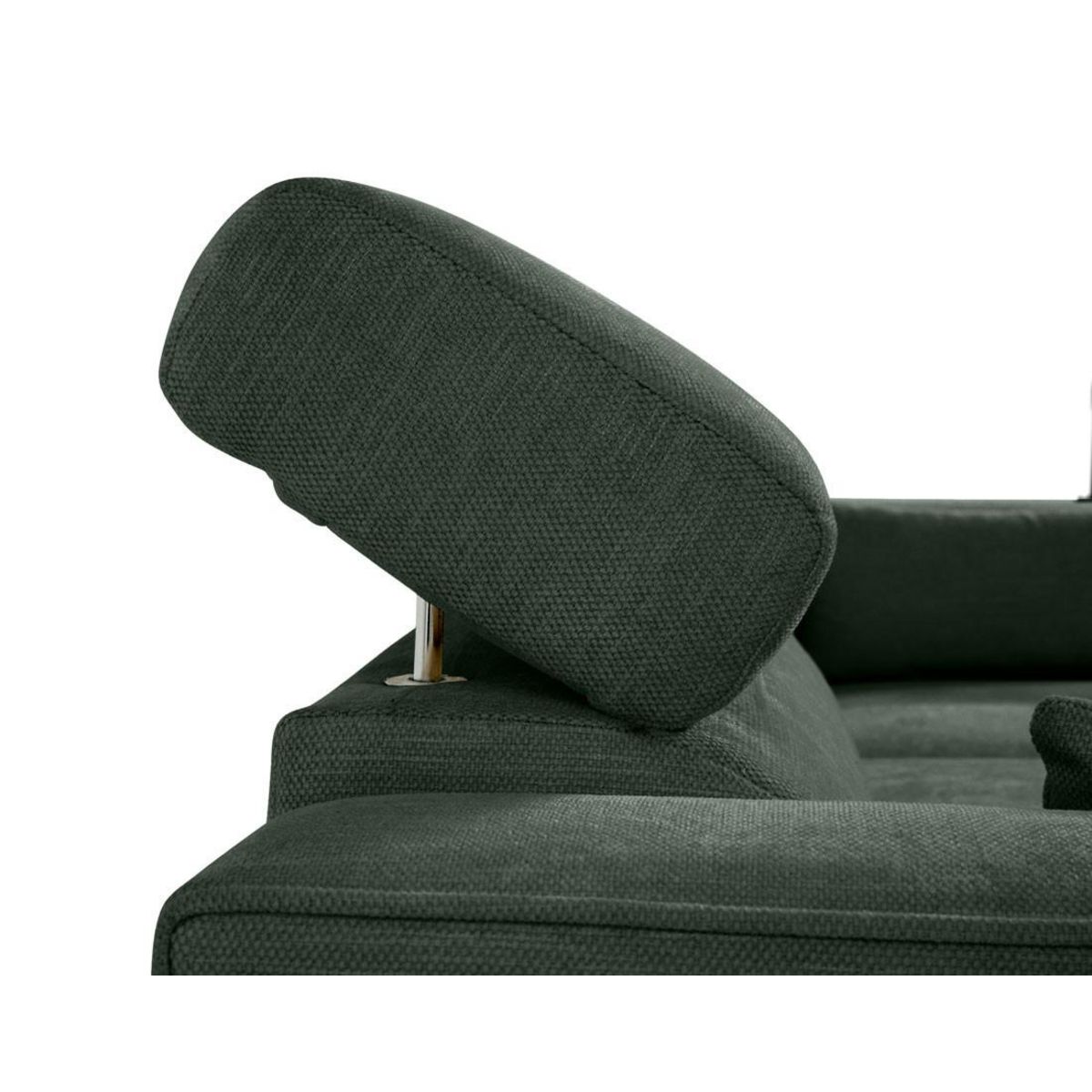 BEST MOBILIER Alicante - canapé d'angle réversible convertible avec têtières - coffre - 4 places - en tissu texturé