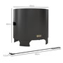 Voir la diapositive 3 : OUTSUNNY Brasero extérieur portable avec tisonnier - Ø 45 cm - acier inox métal noir