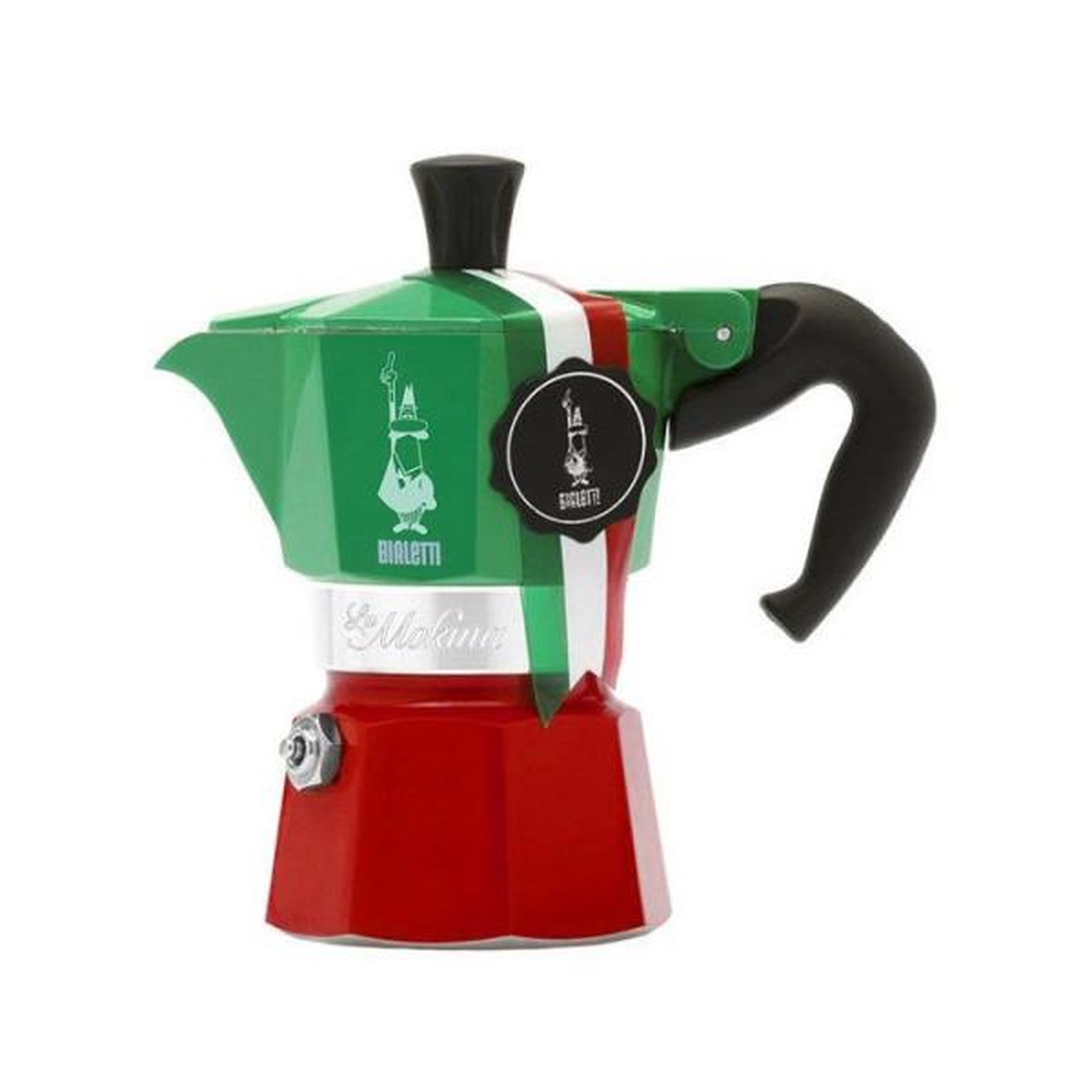 Voir la diapositive 1 : BIALETTI Cafetiere italienne - BIALETTI - La Mokina Italia - Tous feux sauf induction - 1 tasse - 40 ml - Vert / Rouge
