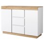 Voir la diapositive 1 : MERAX Buffet 3 porte(s) 3 tiroir(s) - 120,5 cm blanc+naturel panneau de particules
