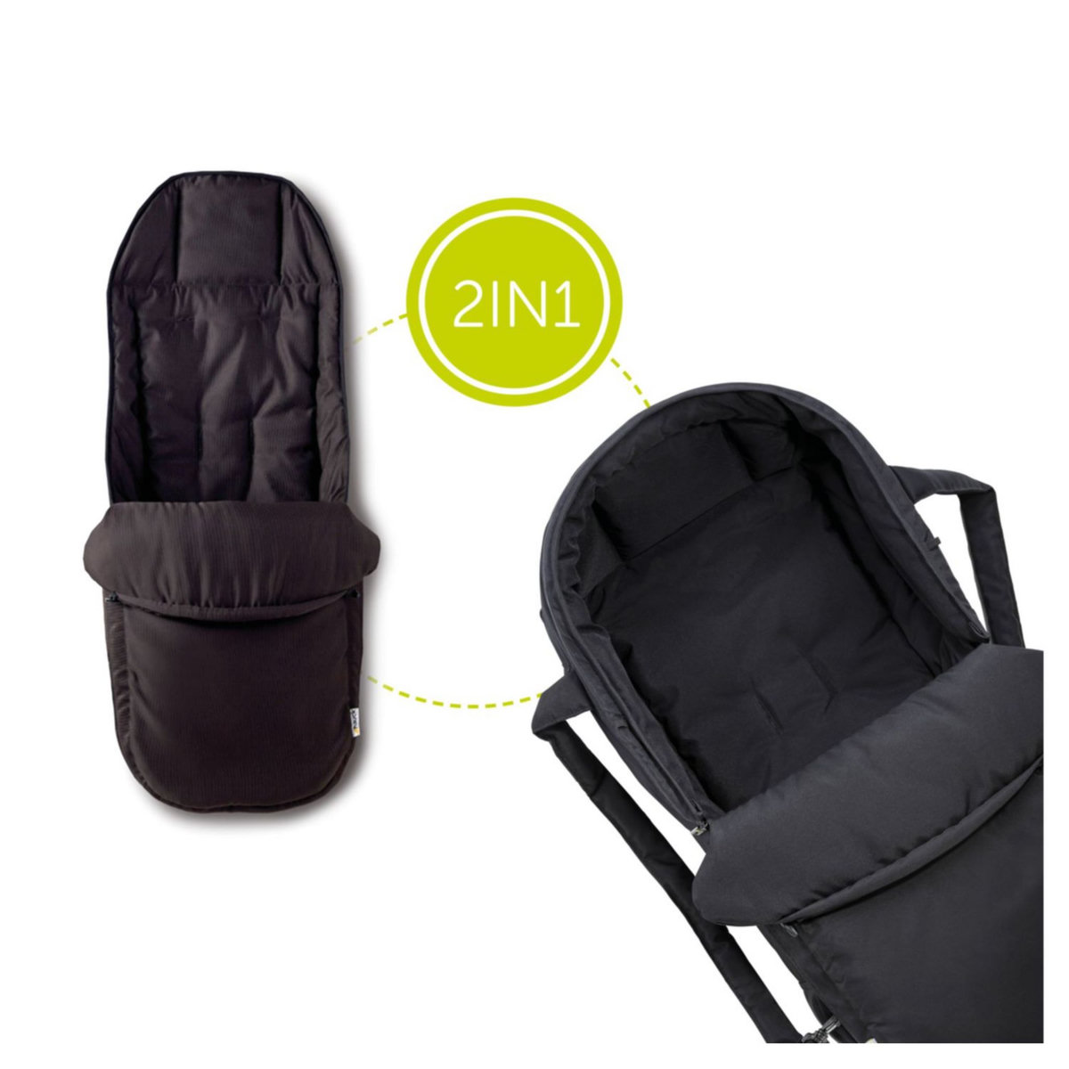 HAUCK Nacelle souple de voyage 2en1 Carrycot Noir