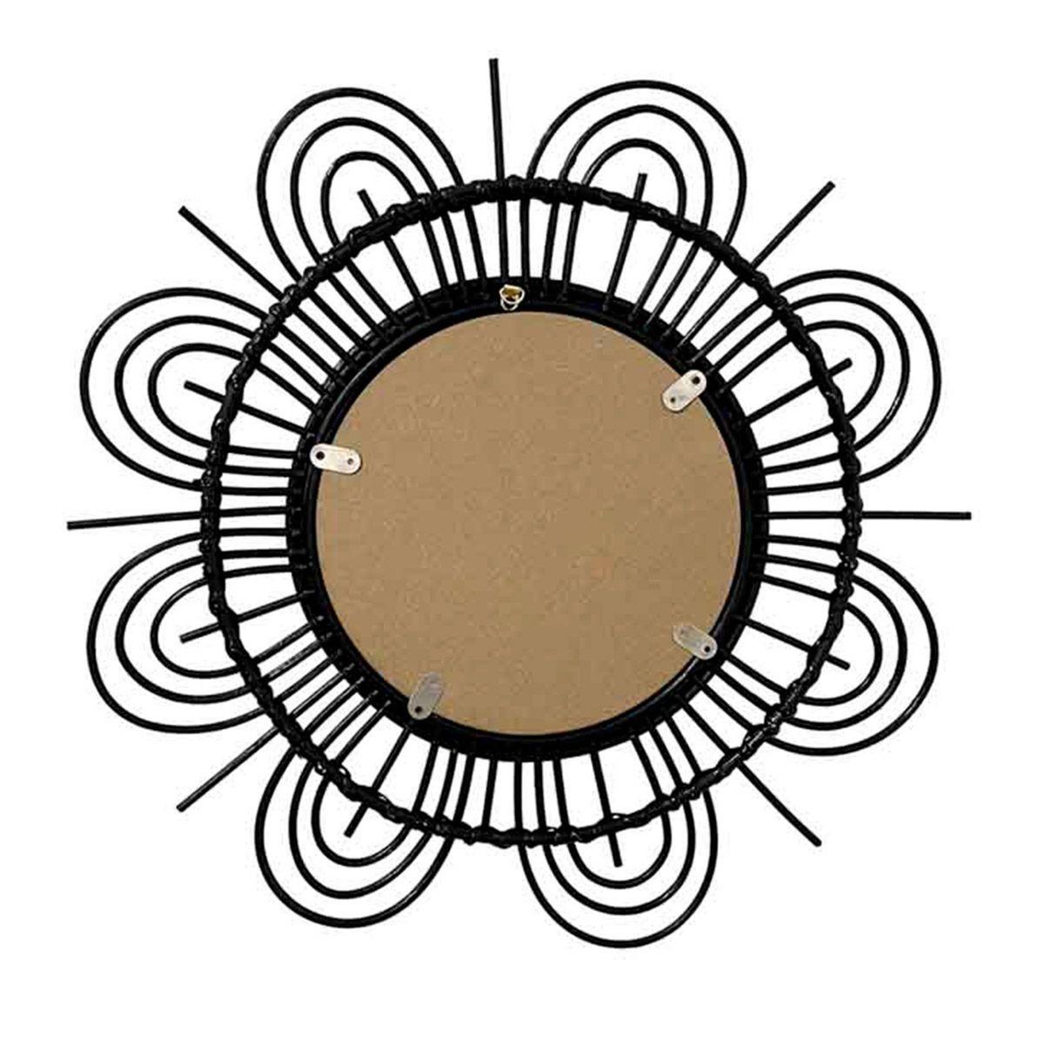 Voir la diapositive 2 : Paris Prix Miroir Mural Design en Rotin  Aina  51cm Noir