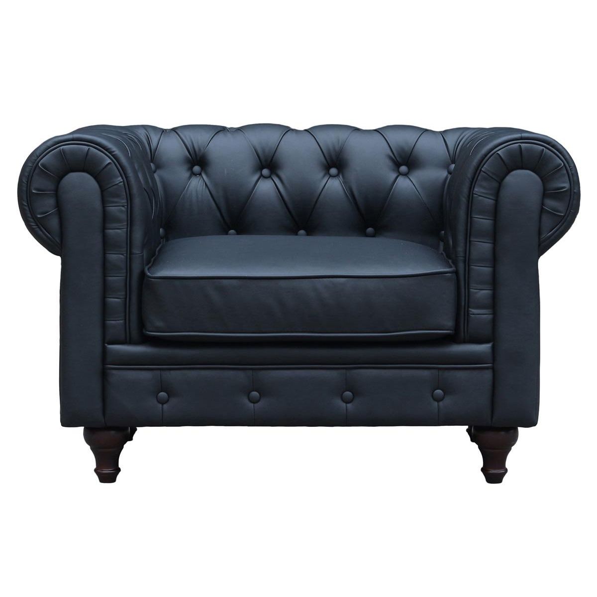 Habitat et Jardin Fauteuil Chesterfield  Aliza  - 111 x 82 x 70 cm - Noir