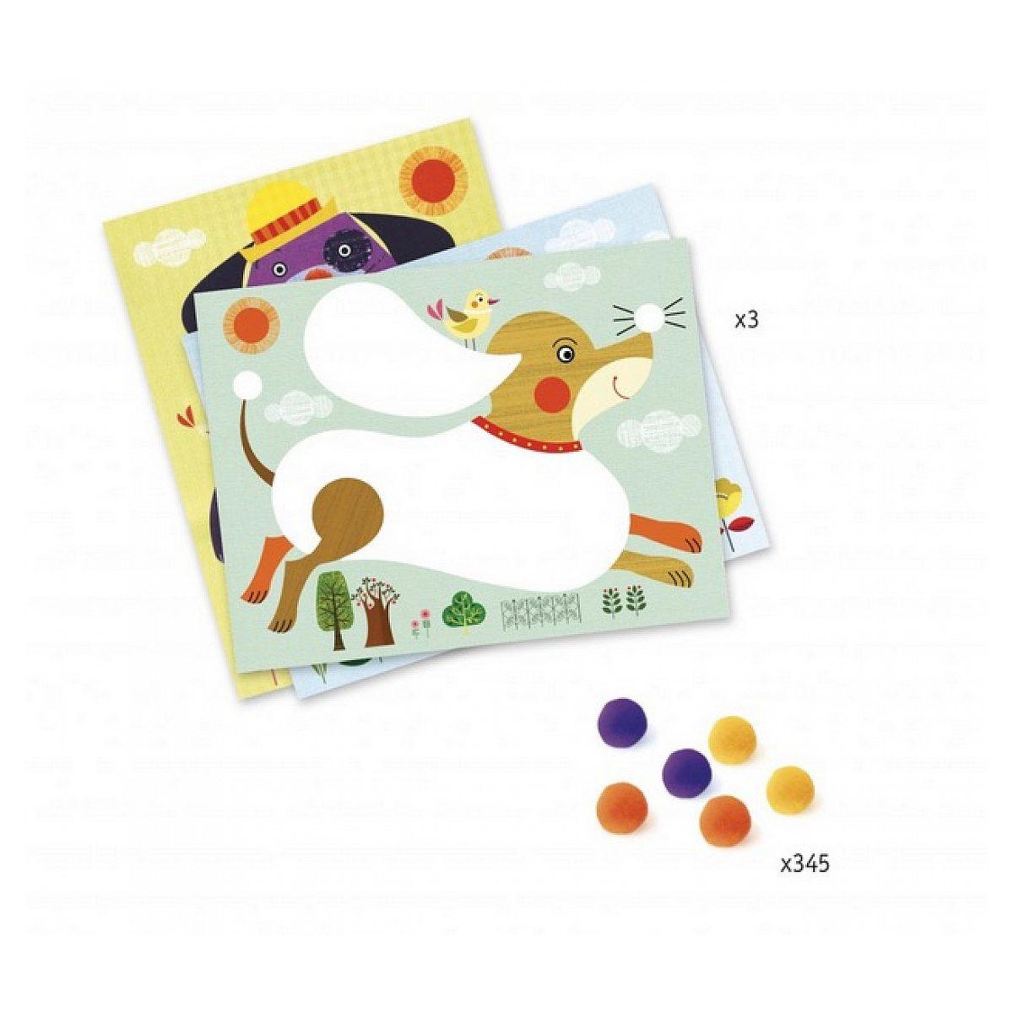 Djeco Collages pompons des chiens a caresser