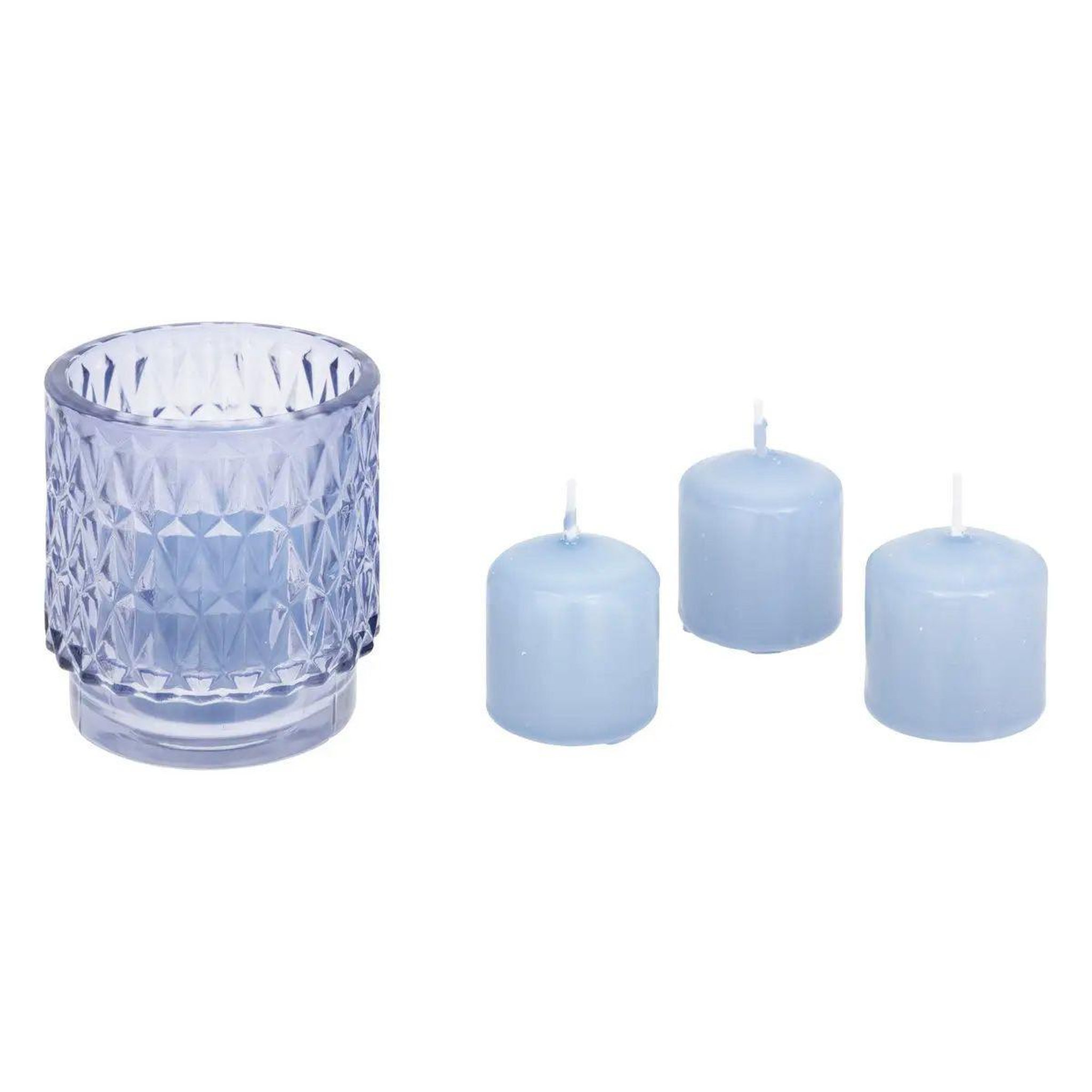 ATMOSPHERA Coffret photophore & 4 bougies  oudy  8cm violet