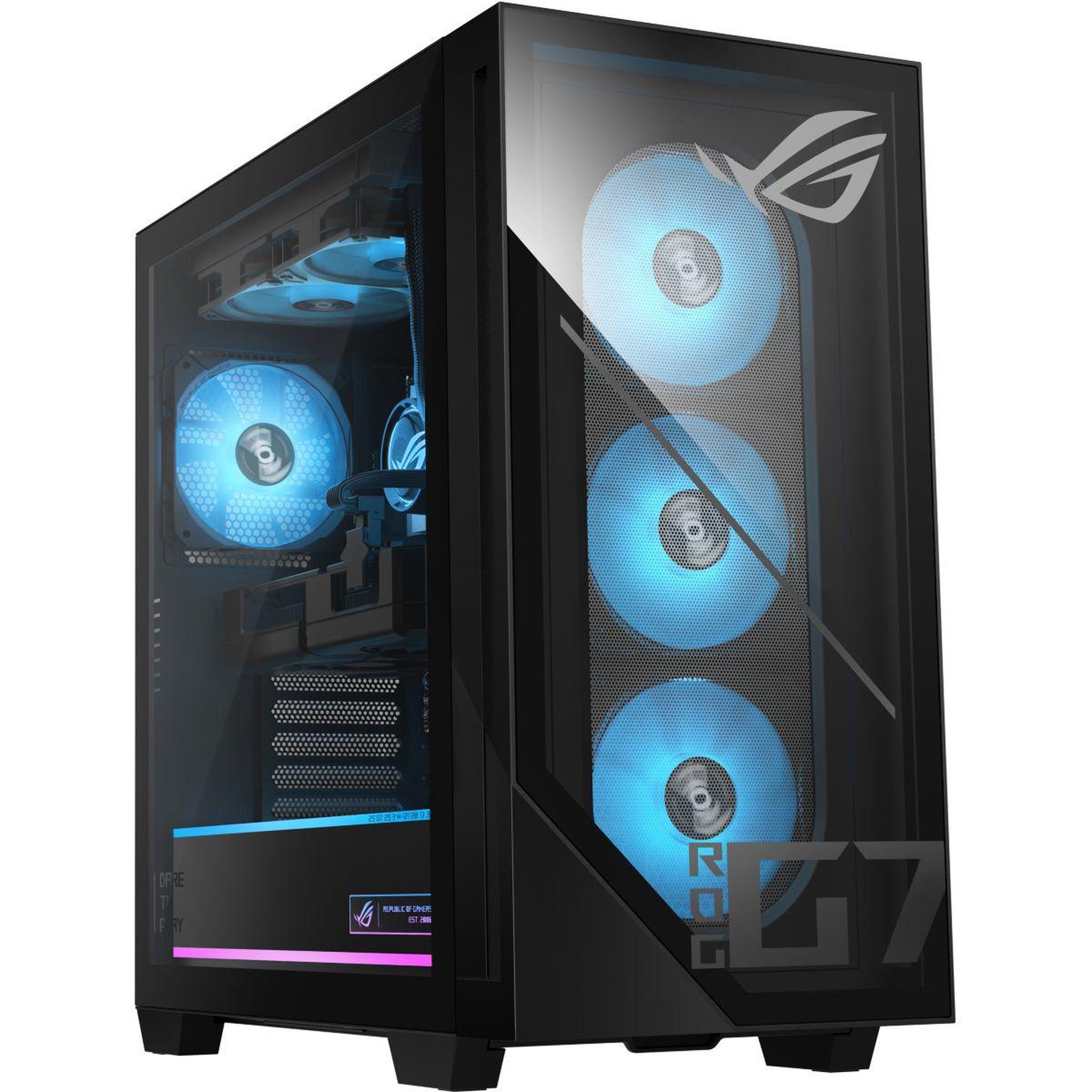 Voir la diapositive 5 : ASUS PC Gamer ROG GM700TZ – AMD Ryzen 7 9700X – NVIDIA GeForce RTX 5080 – 32 Go RAM DDR5 – SSD 2 To X029W