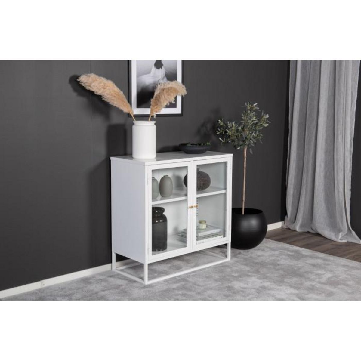 Paris Prix Vitrine 2 Portes  Bakal  85cm Blanc