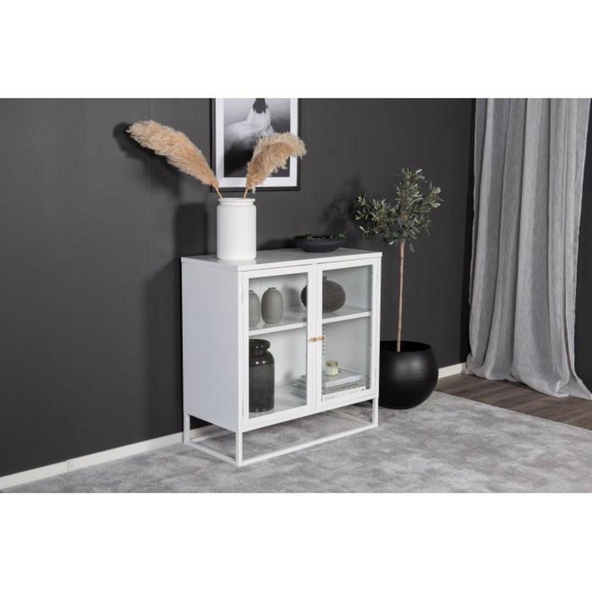 Paris Prix Vitrine 2 Portes  Bakal  85cm Blanc