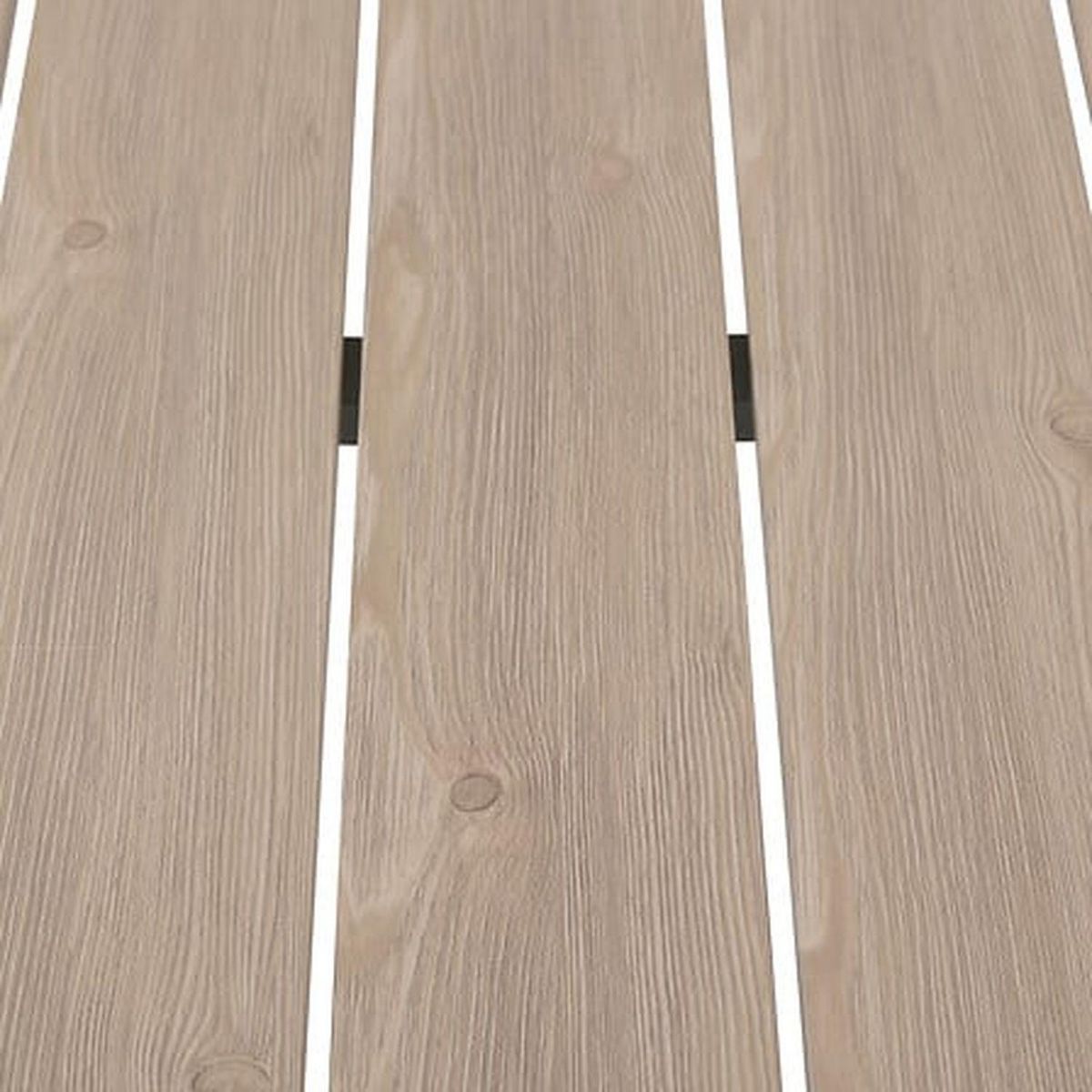 HESPERIDE Table de jardin fixe en aluminium effet bois 2 places EVASION