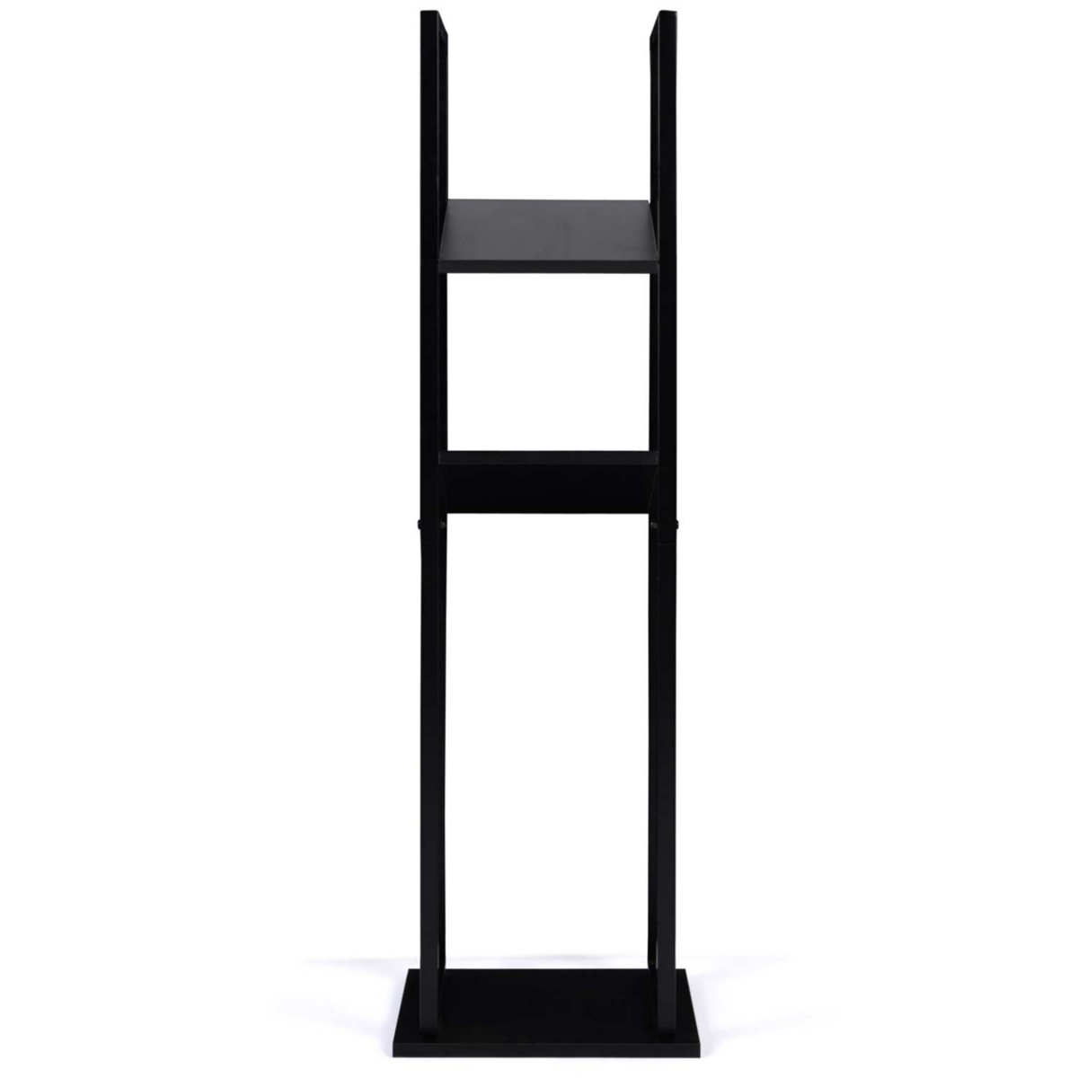 ID MARKET Range bûches vertical acier noir avec 2 étagères H.112 CM pour cheminée