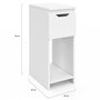 Voir la diapositive 4 : ID MARKET Lot de 2 tables de chevet ANOUK 1 tiroir avec niche blanc