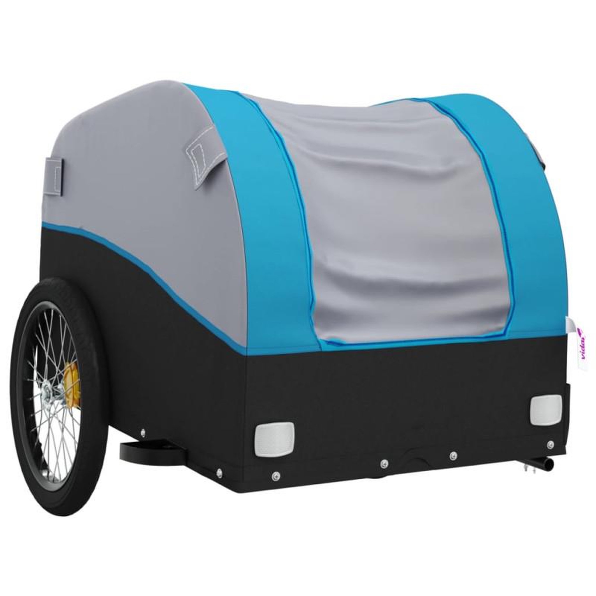 Voir la diapositive 4 : VIDAXL Remorque de vélo noir et bleu 30 kg fer