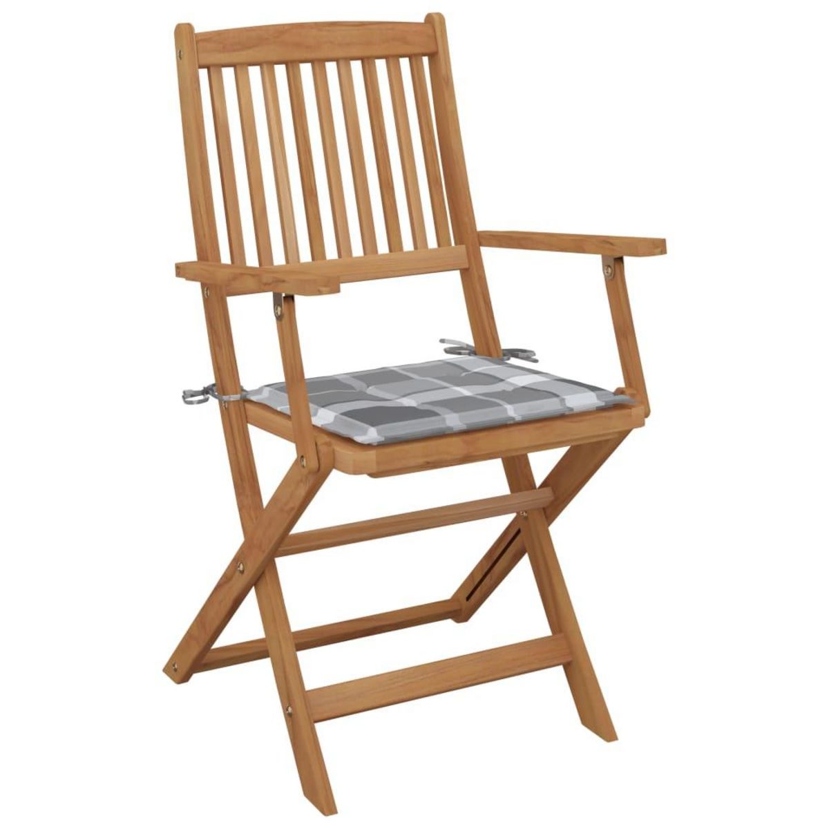 VIDAXL Chaises pliables de jardin lot de 2 avec coussins Bois d'acacia