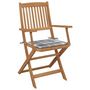 Voir la diapositive 3 : VIDAXL Chaises pliables de jardin lot de 2 avec coussins Bois d'acacia