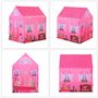 Voir la diapositive 4 : HOMCOM Tente enfant tente de jeu tente chateau de princesse dim. 93L x 69l x 103H cm 2 portes polyester rose