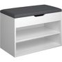 Voir la diapositive 1 : tectake Banc à chaussures pour 6 paires de chaussures blanc