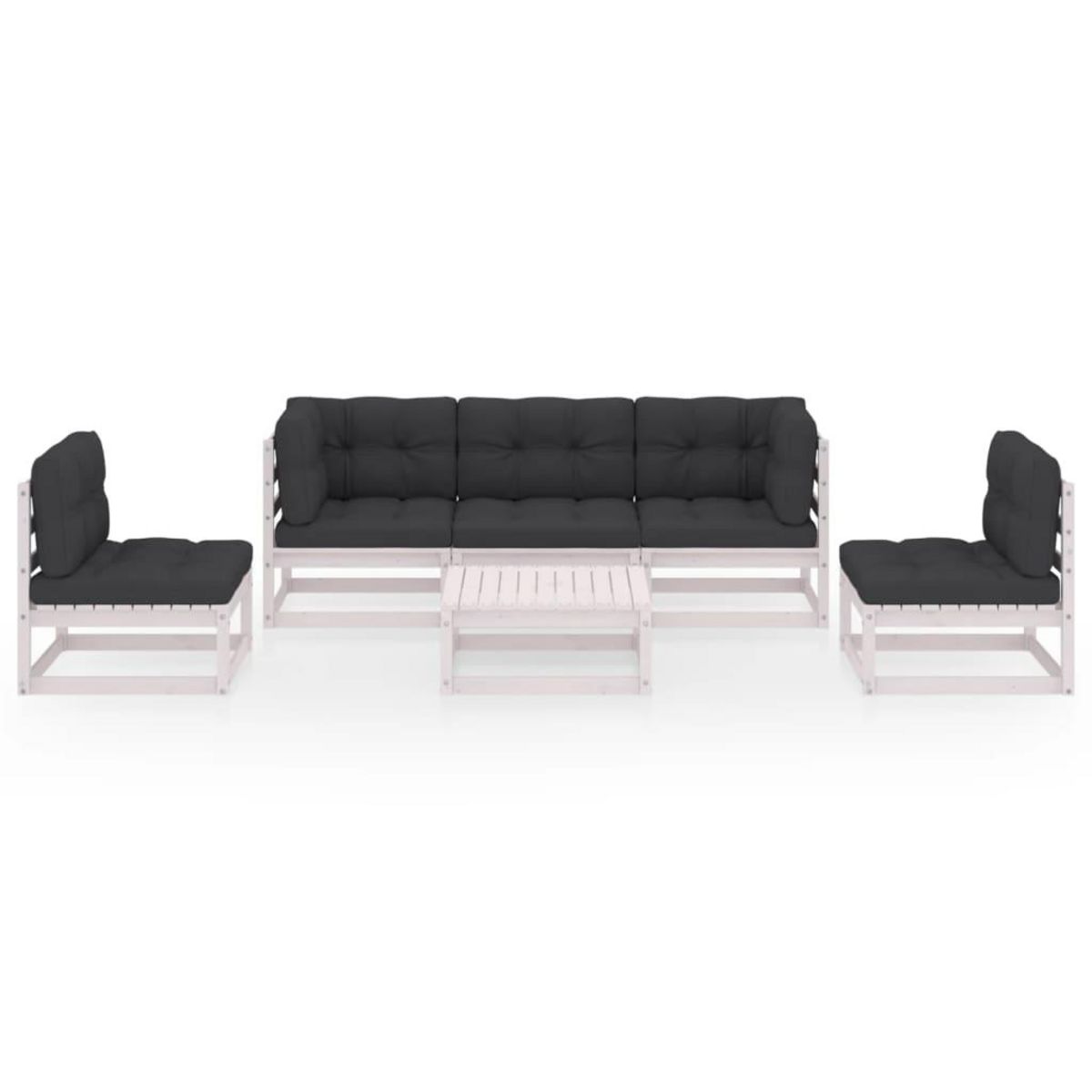 VIDAXL Salon de jardin 6 pcs avec coussins Bois de pin massif