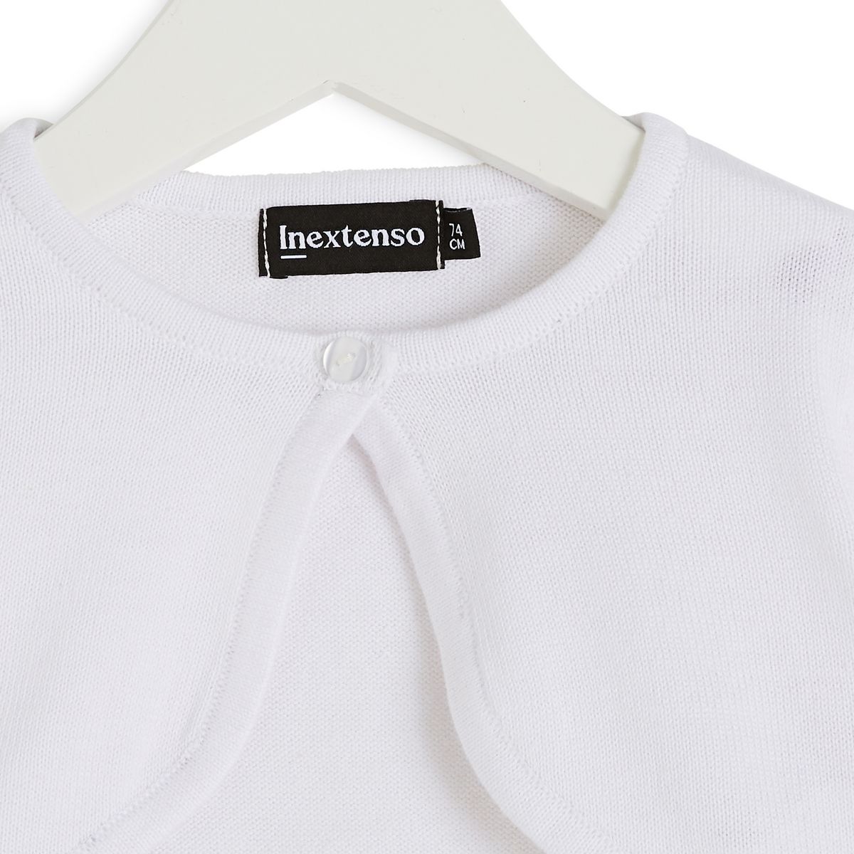 INEXTENSO Gilet boléro blanc en coton bébé fille