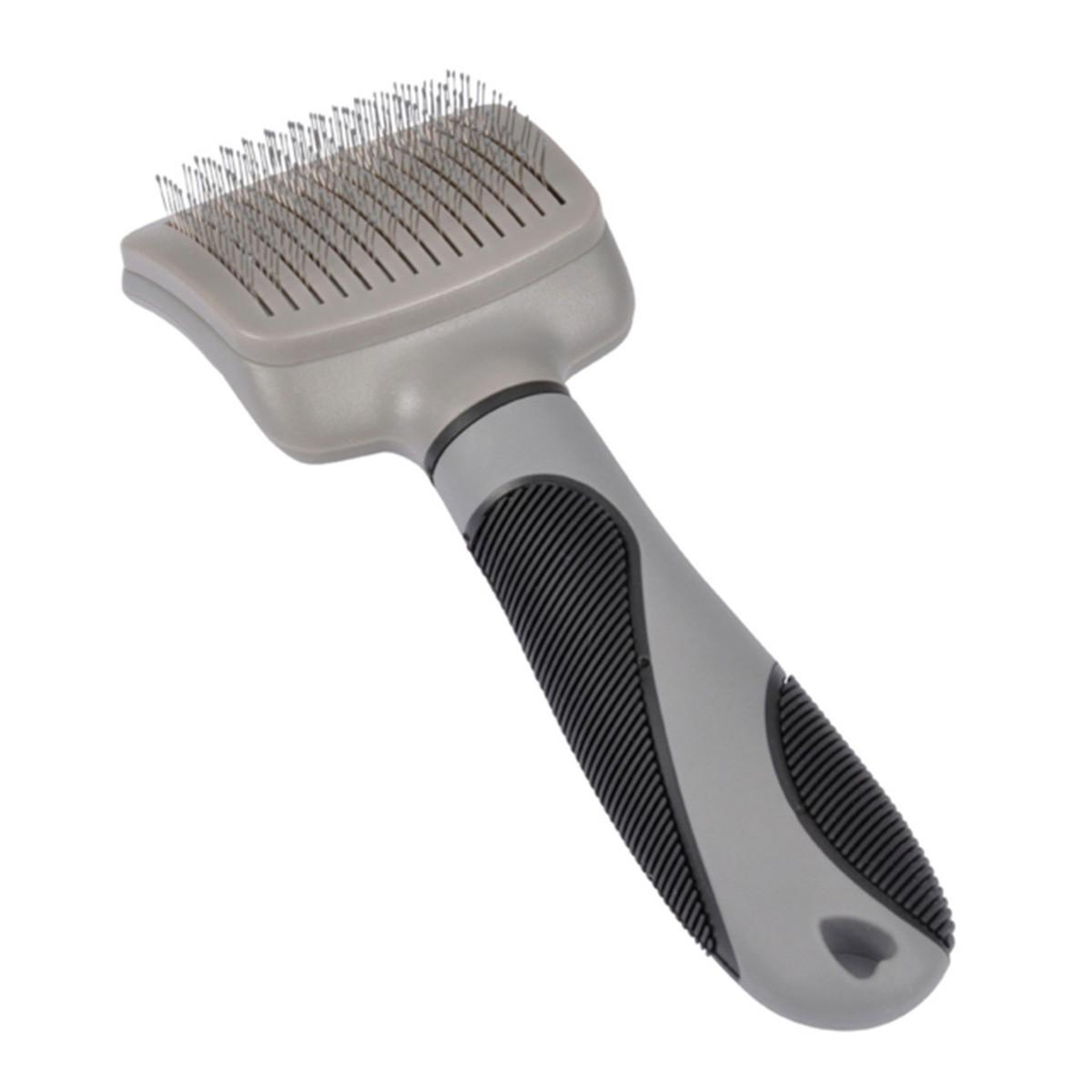 LOVE STORY Brosse de toilettage  manche ergonomique  19cm gris
