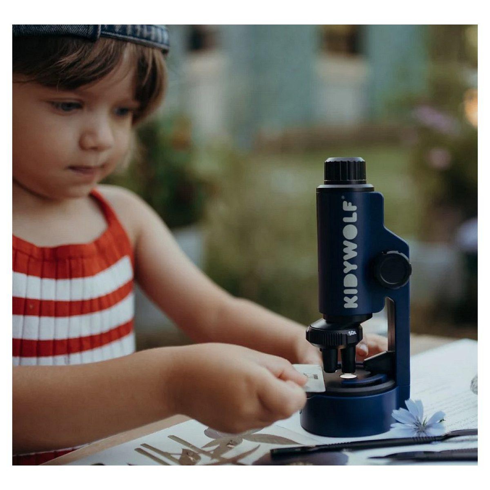 Voir la diapositive 3 : KIDYWOLF Kidymicroscope - microscope portable x50 x150 x300