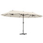 Voir la diapositive 1 : OUTSUNNY Parasol de jardin XXL parasol grande taille 4,6L x 2,7l x 2,4H m ouverture fermeture manivelle acier polyester haute densité crème