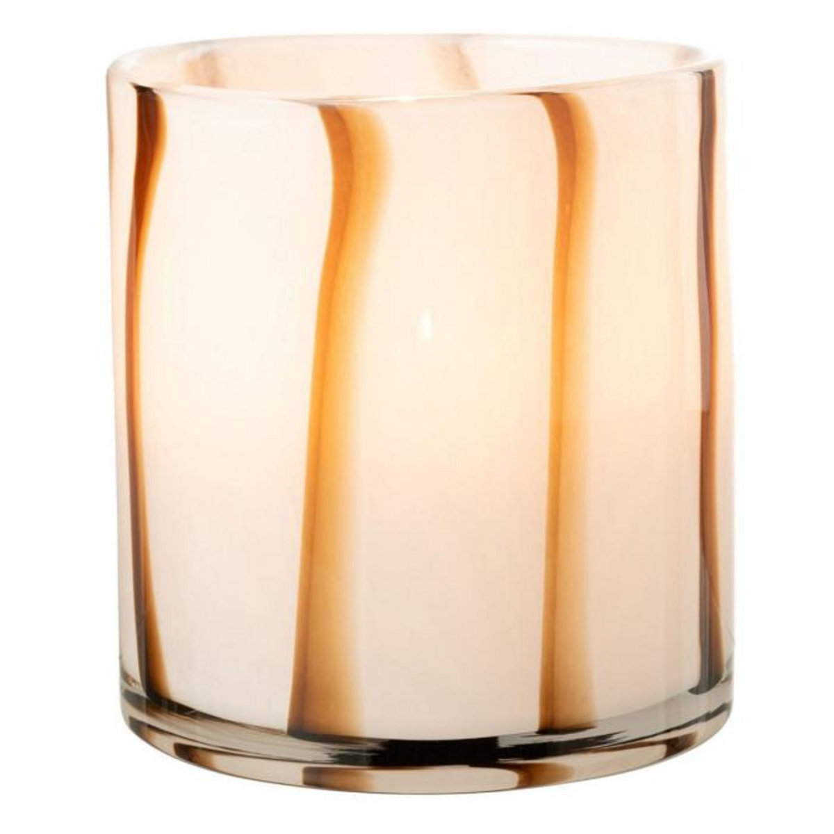 Paris Prix Photophore Design en Verre  Safaria  18cm Blanc